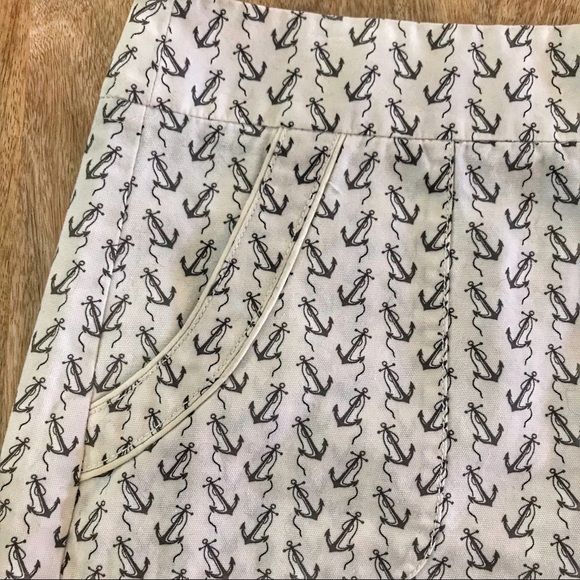 J. Crew Mini Skirt 6 Anchor Print Boating Sailing - Picture 2 of 7